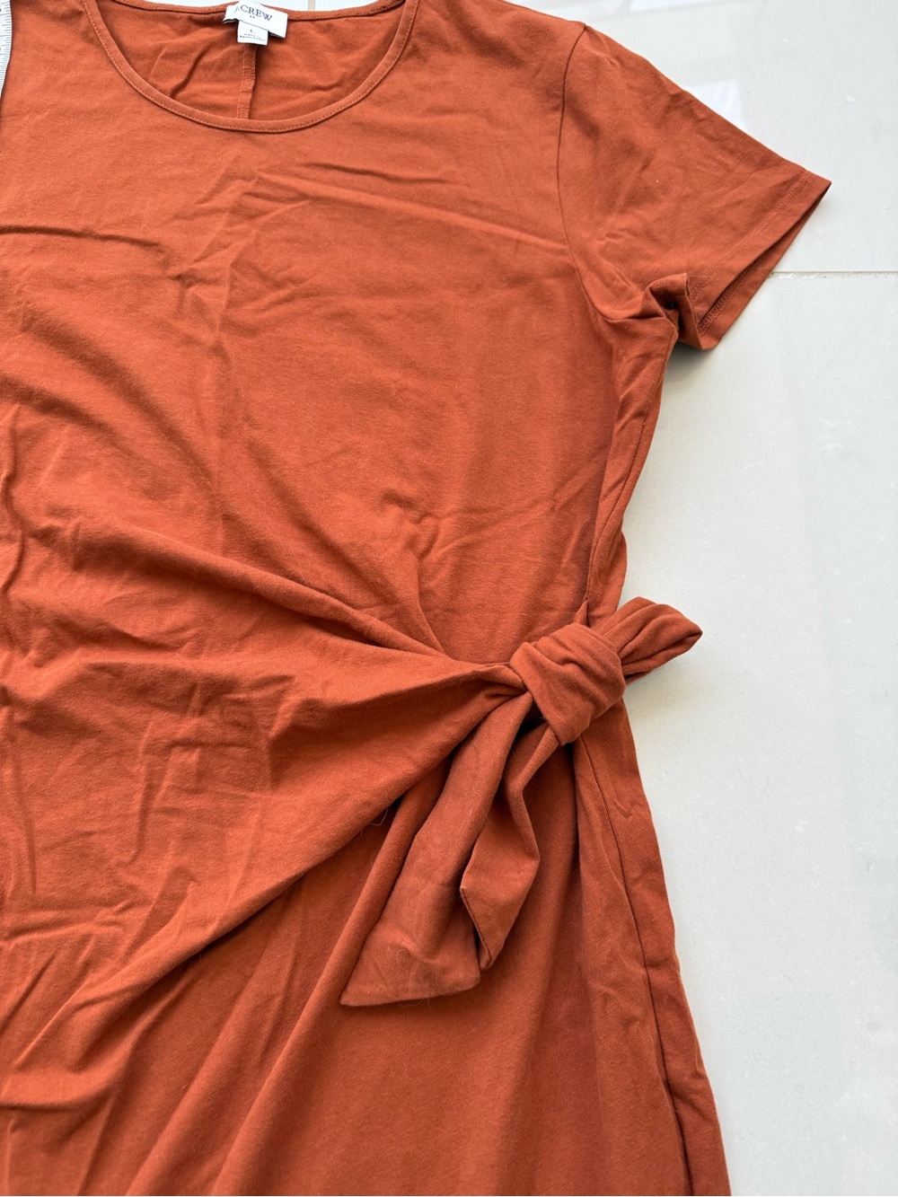 J. Crew T-Shirt Dress Burnt Orange size L - Picture 3 of 6